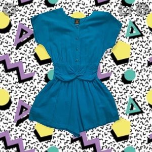 80’s Vintage Teal Wear Abouts Romper